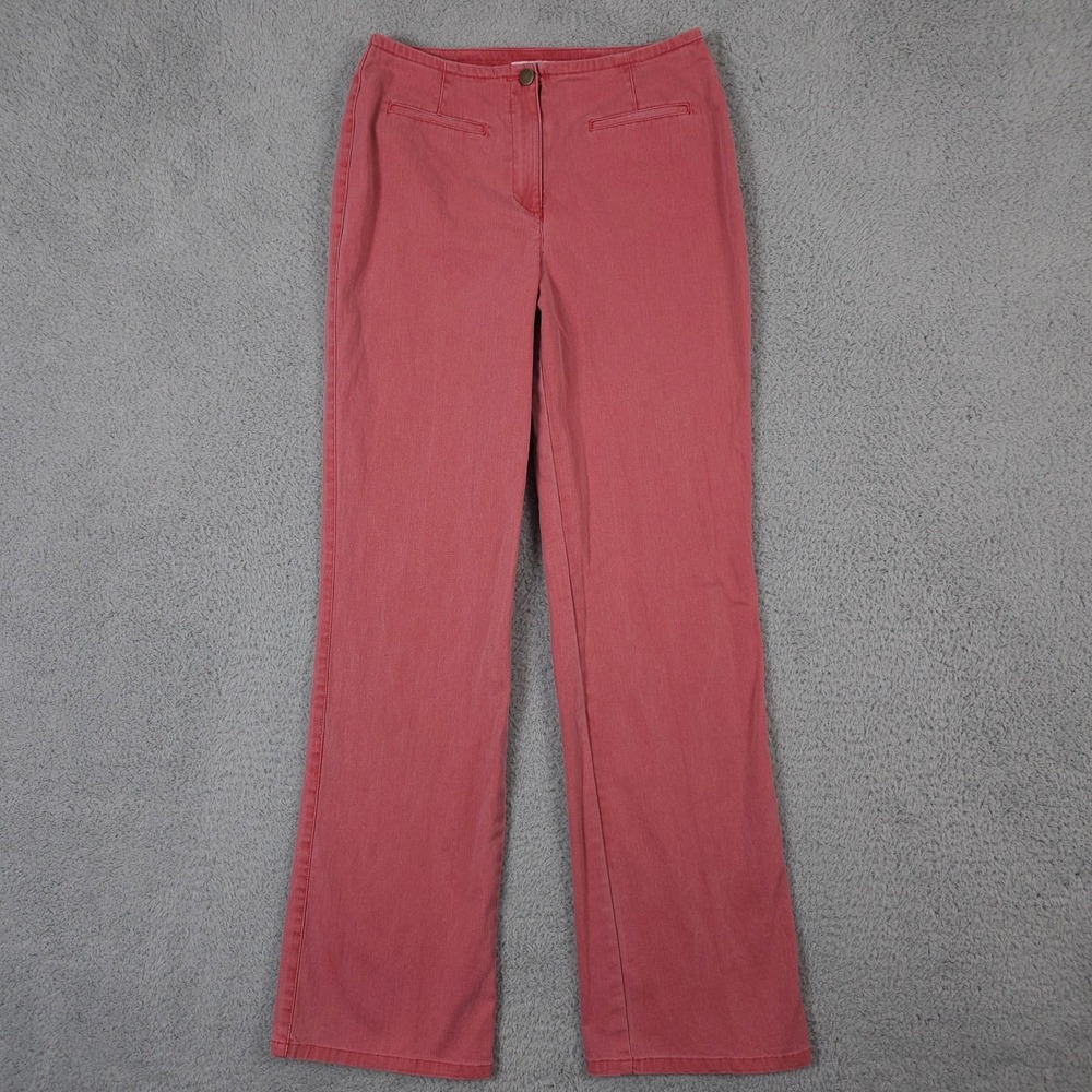 Vintage Talbots Pants Women 4 Washed Red Pink Wide Leg High Waisted Twill Casual